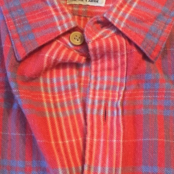 J Crew Men's Flannel Plaid Slim Fit Size Large Red Blue/Grey 100% Cotton - Picture 7 of 8